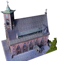 DIY stereo manual manual production of 1 to 160 German cathedral building 3D paper model paper art toys