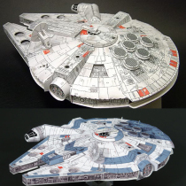 3D paper model diy handmade origami toy Star Wars Millennium Falcon spaceship interstellar plane