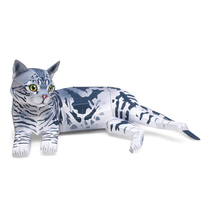 Childrens puzzle DIY stereo manual production of short cat beautiful cat cat 3D paper model toy