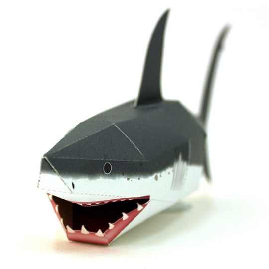 Children's Puzzle DIY stereo manual production of marine life large white shark animal 3D paper model toy