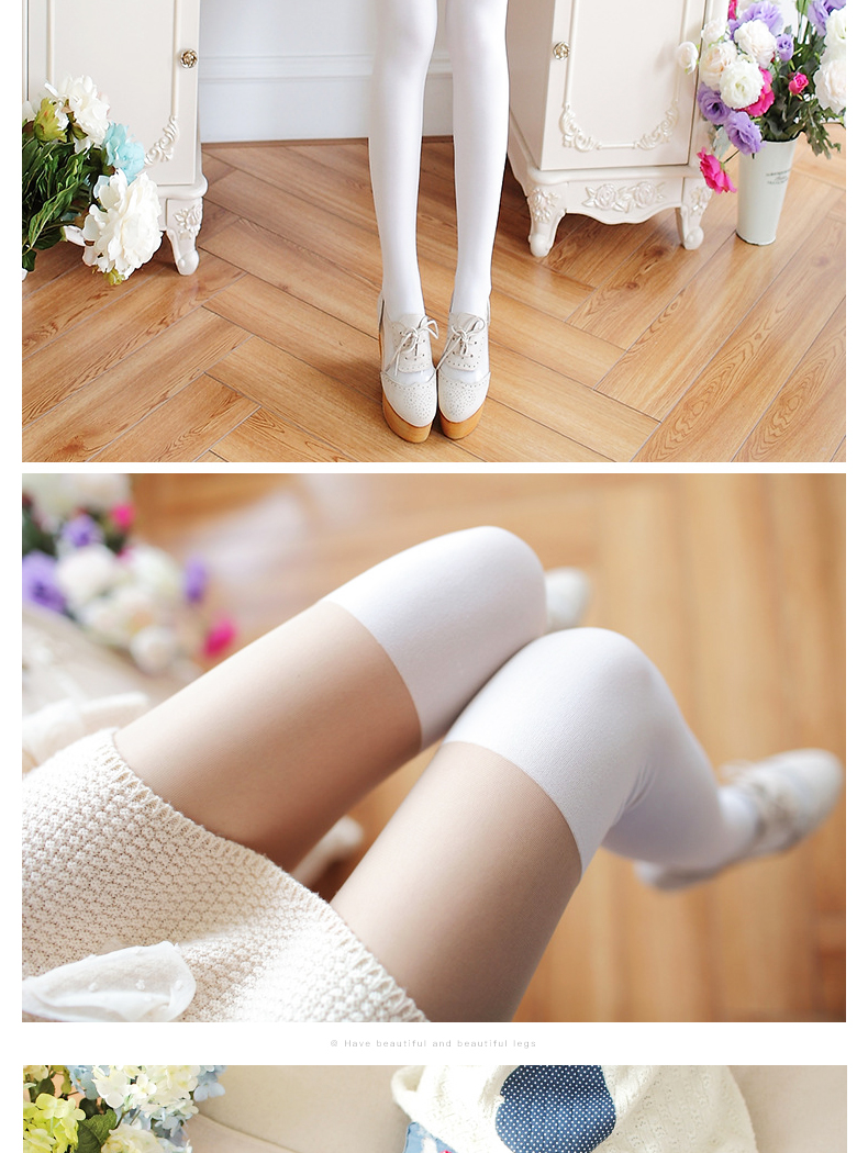 Nam cực dễ thương Nhật Bản vớ quần lót nữ dày chống móc vớ nữ đáy vớ màu đen thịt màu trắng mỏng tất dài cho bé gái