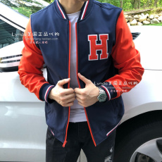 Куртка lynda美国tommy hilfiger男士春秋薄绒夹克棒球服拼色外套