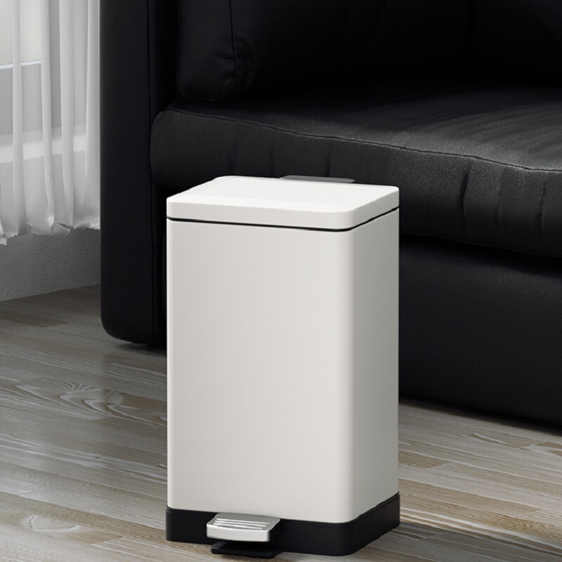 Large Stainless Steel Trash Can for Home Kitchen, Foot Pedal, with Lid, Large Capacity, Suitable for Living Room, Bathroom, Office, High Aesthetic Value