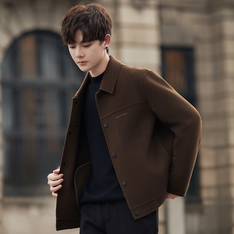 Woolen Coat for Men, New Autumn and Winter Style, High-End Cashmere Double-Sided Woolen Jacket, Winter Short Coat, Thick