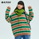 Turnthetables striped sweater round neck sweater trendy street ຄູ່ຜົວເມຍອາເມລິກາ knitted sweater ສໍາລັບຜູ້ຊາຍ