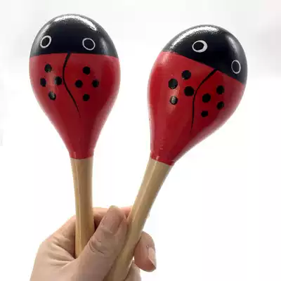 Large sand hammer sand hammer percussion instrument baby sand hammer Baby Bell wooden sand hammer hearing sensory training