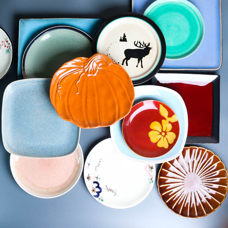 Creative 8 Inch Ceramic Disc Personality West Restaurant 10 Inch Steak Tray Household Breakfast Tray Water Fruit Dish Tray