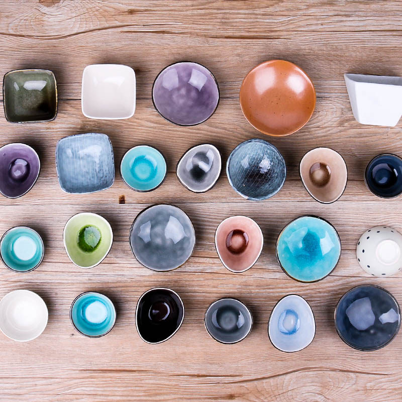 Japanese-style creative ceramic small dish household sauce dish snack dish western restaurant seasoning dish dipping sauce dish crack small plate