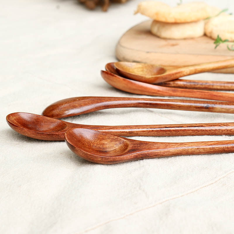 Play home Japanese wooden spoon creative long - handled solid wooden spoon tablespoon tablespoon meal spoon tablespoon tableware