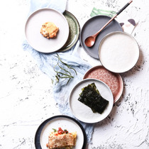 Creative Japanese-style ceramic disc household retro snack plate Snack small plate dipping seasoning bone plate tableware