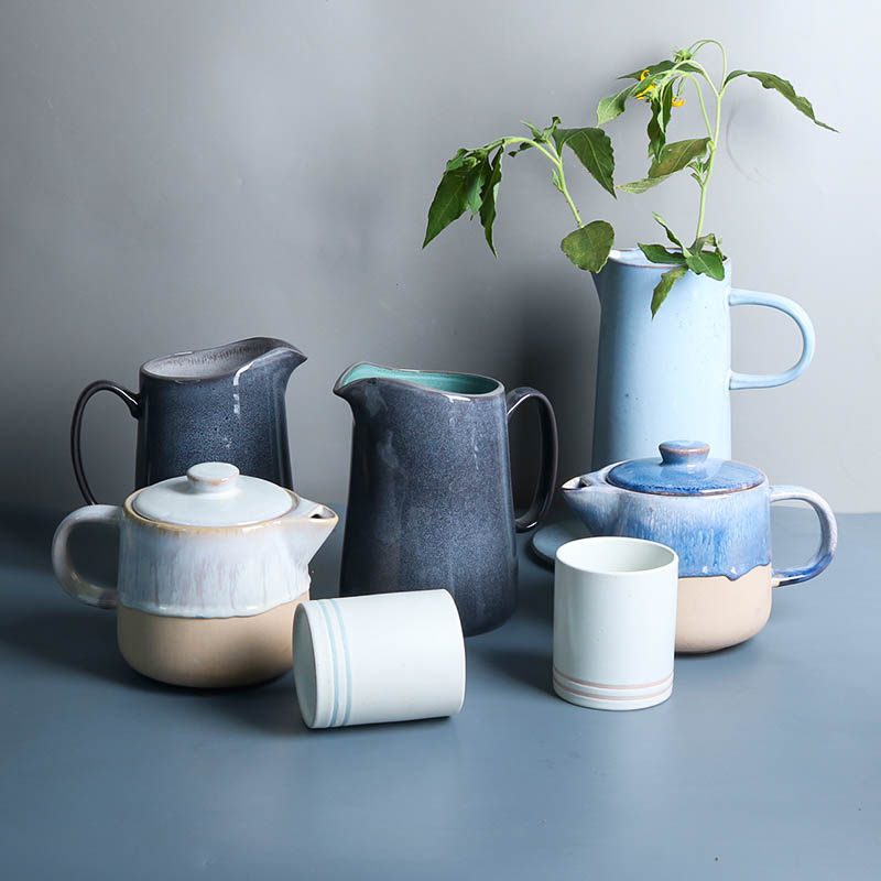 Creative retro - pin ceramic cold kettle Household jug jug with open kettle dining room large capacity cold kettle