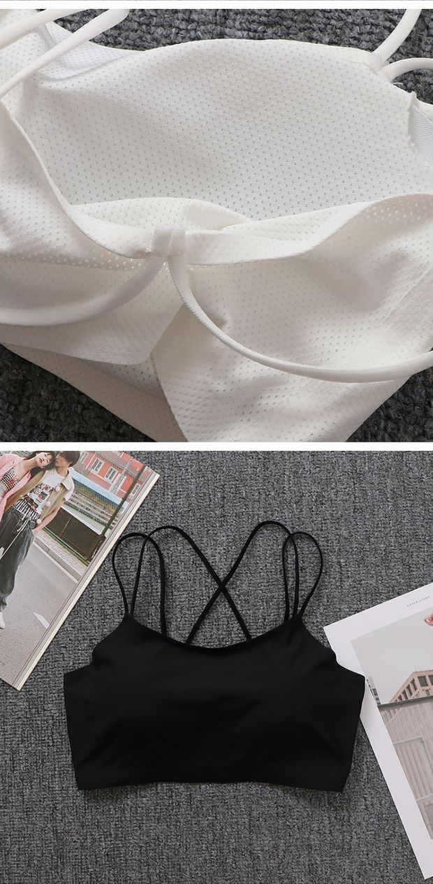 Trắng băng lụa chạm đáy dây đeo chống sáng dây đeo ngực với miếng đệm ngực đẹp trở lại mà không cần vòng thép bên trong áo lót thể thao nữ áo lót nữ mút dày