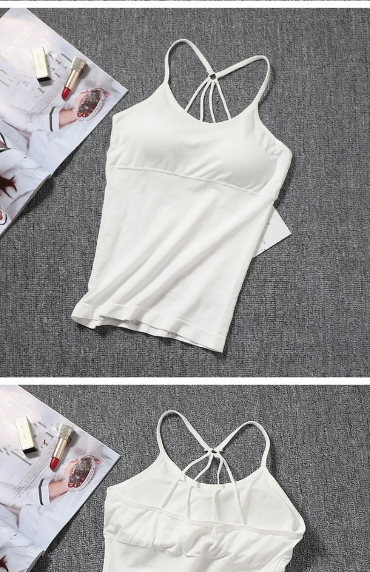 Cô gái trắng dài phần đáy làm đẹp trở lại dây đeo vest với miếng đệm ngực chống ánh sáng thể thao đồ lót bra quấn ngực ống hàng đầu áo lót bra