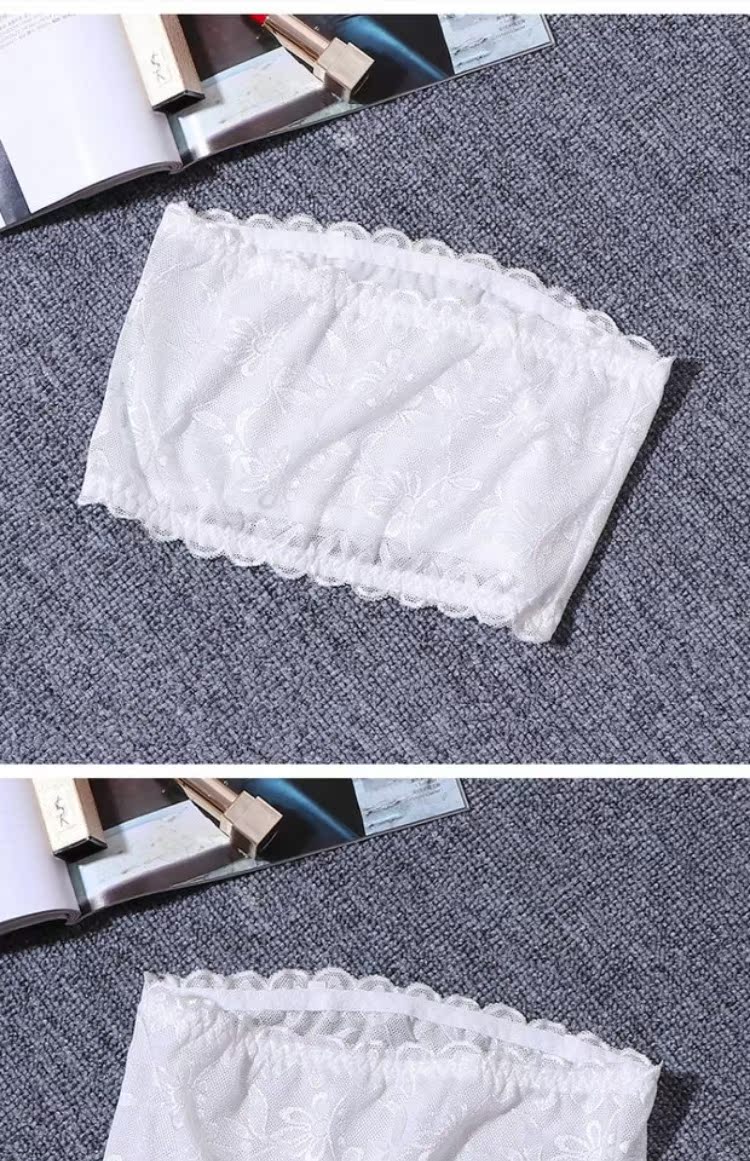 Đầm trắng một mảnh phía dưới quấn ngực đồ lót phần mỏng chống sáng bên trong ống áo ngắn quây ngực nữ áo bra 2 dây