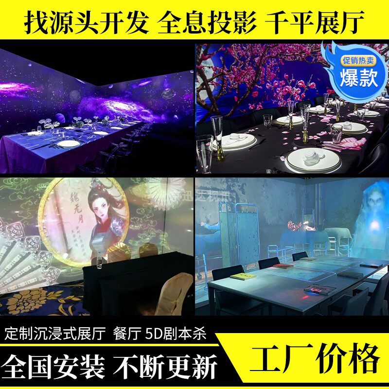 New 3D Immersive Interactive Holographic Restaurant Projector Light and Film Escape System 5D High End Secret Chamber Escape Fusion System
