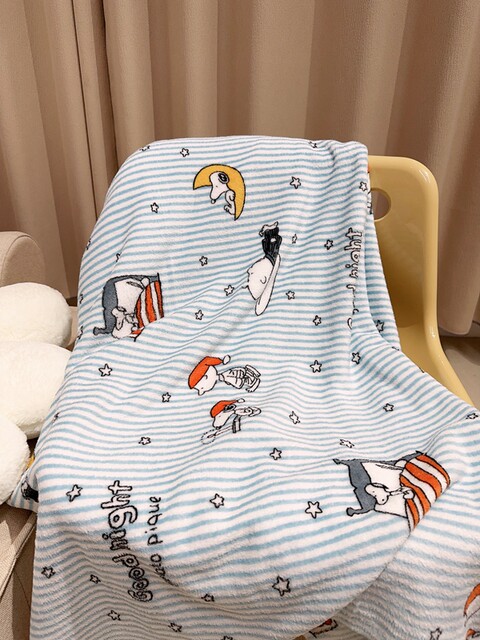 Good Night Snoopy cartoon printed blanket children's blanket stroller blanket kindergarten nap dormitory warm blanket