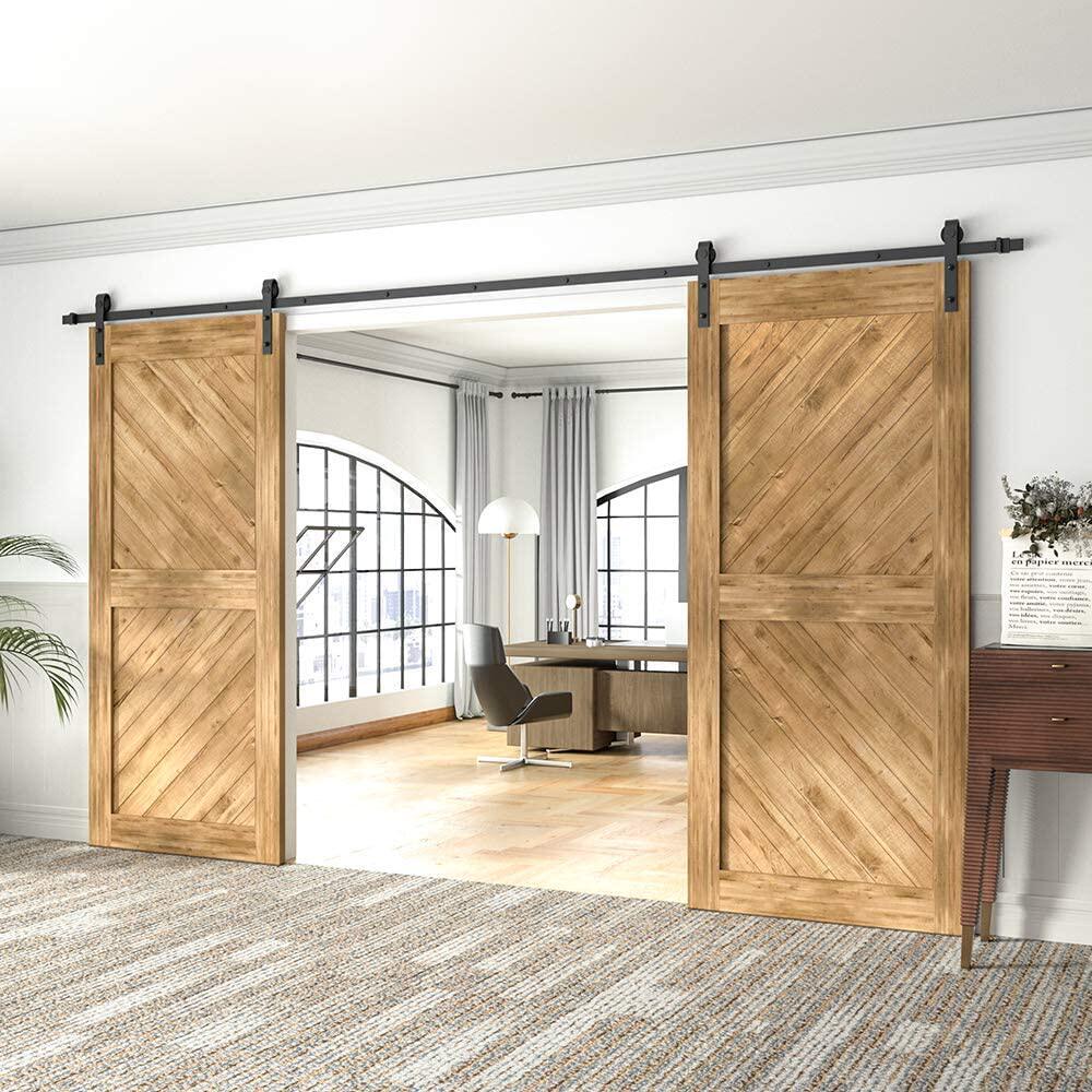 American barn door hanging wheel free of paint baking lacquered door solid wood composite door pure solid wood door kitchen bedroom Dressing Room Door