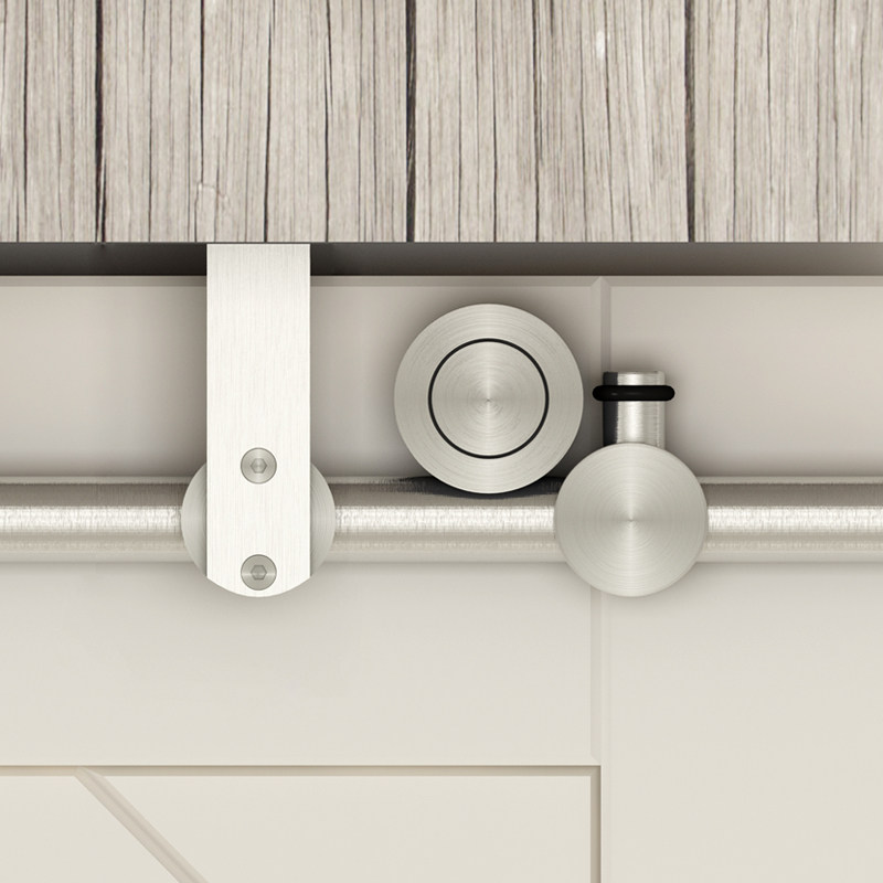 Ceiling barn door hanging wheel indoor sliding door wooden door slideway hardware hanging wheel belt accessories door suspended ceiling track