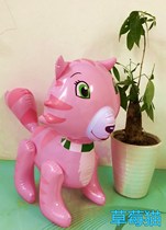 Inflatable Animal Strawberry Cat Cartoon Inflatable Doll Leather Kids Inflatable Toy Leather PVC Plastic