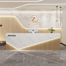 Simple modern clothing store Beauty salon Front desk cashier Company bar reception desk Imitation marble baking paint counter