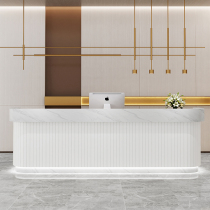 Simple modern curved light luxury bar Hotel counter Beauty salon Clothing store cashier Company reception desk