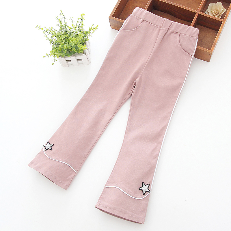 Girlpants Xuân Thu váy quần mỏng 2020 trẻ em mới đàn hồi bên ngoài mặc giản dị quần nhỏ loe.