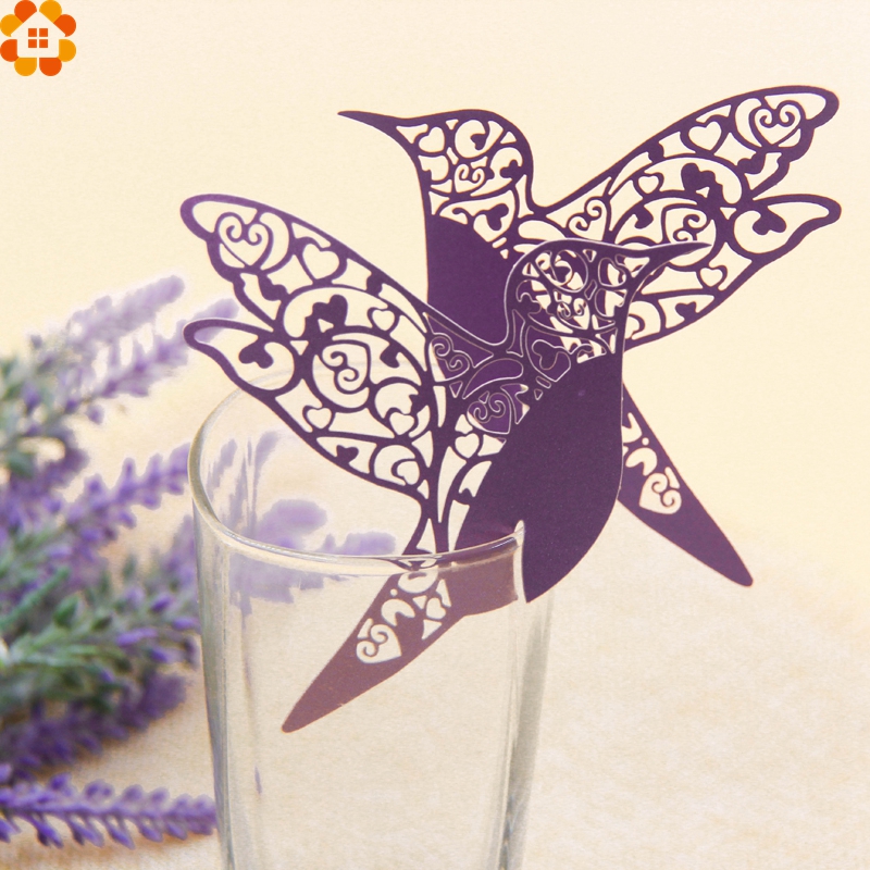 50 wedding happy bird wine glass card seat card banquet wine glass decoration card cup card card custom