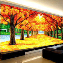 5d diamond painting full diamond 2021 new masonry sticker cross stitch crystal gold floor living room 2020 maple leaf