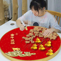 Year of the Ox 2021 new 5d Diamond painting full diamond living room entrance five Fu Linmen round dot Tile Cross Stitch 2020