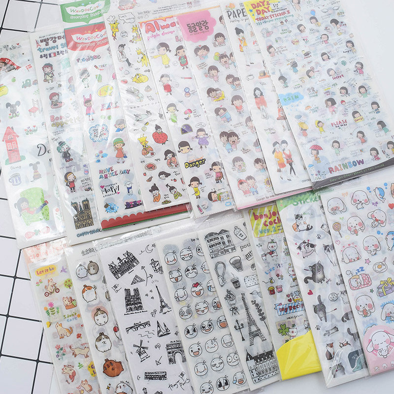 Creative Cute Hand Ledger Sticker Small Fresh Transparent DIY Diary Decoration Stickers Hand Ledger Perimeter Child Stickler