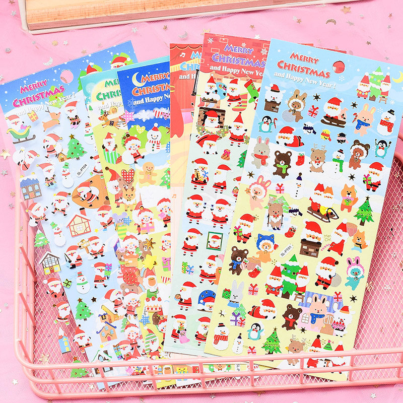Christmas decorations stickers PVC small stickers DIY gift stickers Christmas tree Christmas old gift handbill stickers