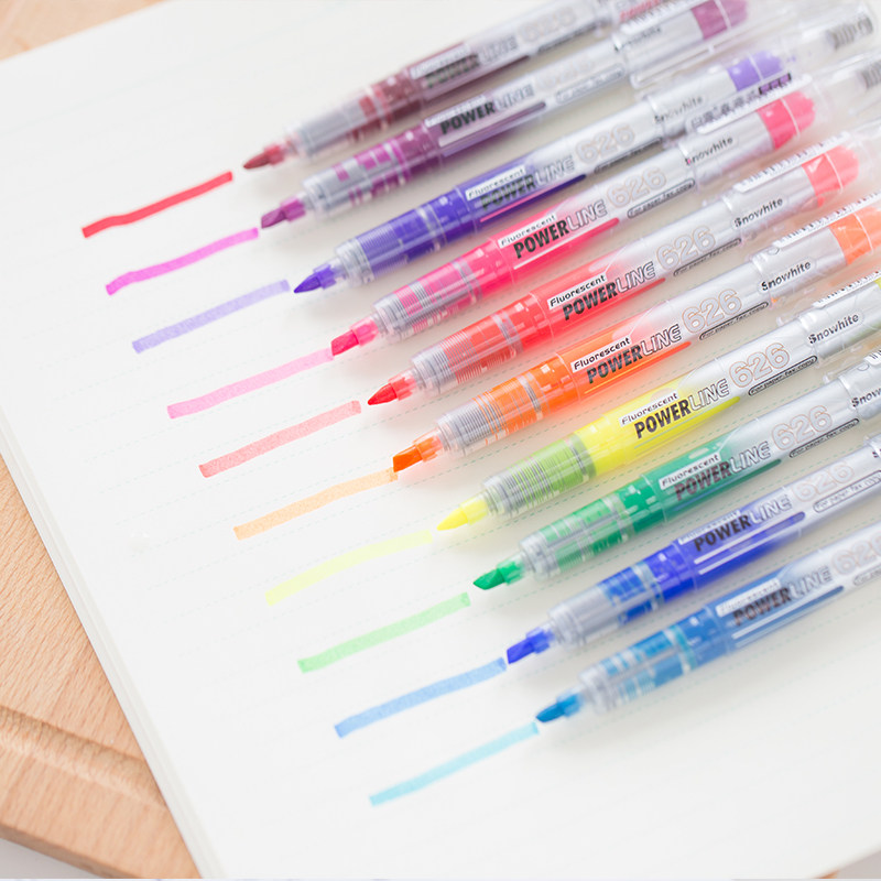 Baixue straight liquid highlighter student with cute Korean version of small fresh candy-colored hand account marker marker pen set