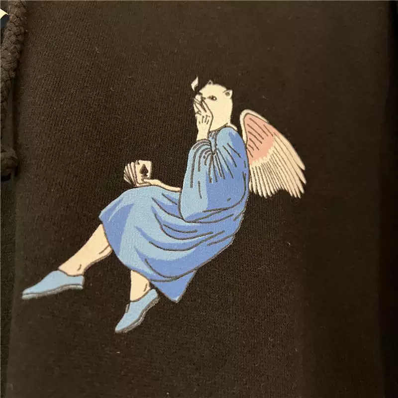 Новая одежда City RIP N DIP Angel Devil Cat Velvet худи с капюшоном для мужчин и женщин, парный трендовый бренд повседневный толстовка с капюшоном