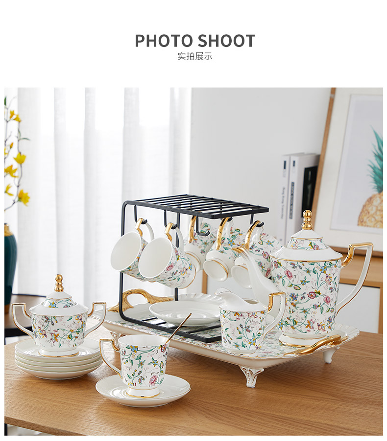 Coffee cup small European - style key-2 luxury ceramic suit household table English afternoon tea cup ins delicate contracted