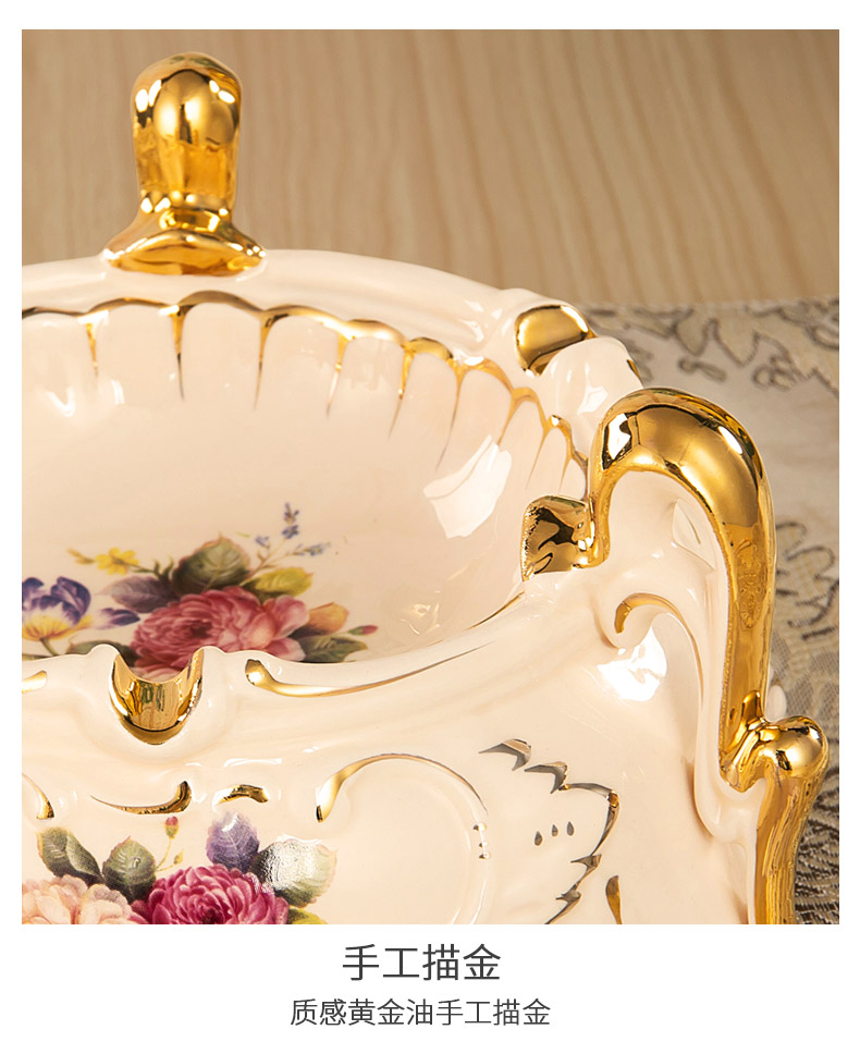 Vatican Sally restoring ancient ways, European - style ashtray sitting room key-2 luxury decorative porcelain jar KTV ashtray ashtray desk three feet