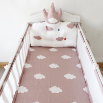 Pure cotton childrens bedding set Baby summer breathable bed circumference Newborn baby four seasons universal anti-collision fence custom