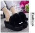 Dép cotton nữ mùa đông dày đáy phiên bản Hàn Quốc của phim hoạt hình trong nhà chống trượt cao gót tăng dép ấm lông mùa đông giày sandal nữ Dép