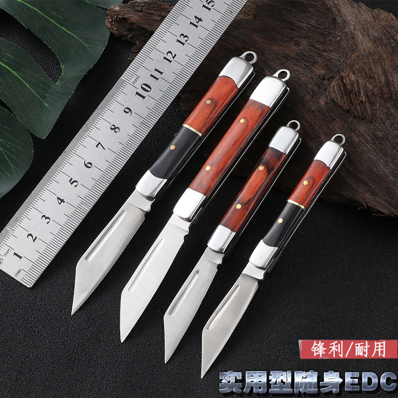 Stainless steel folding water fruit knife portable carry-on leather knife outdoor home melon and fruit small knife mini sharp knife son-Taobao