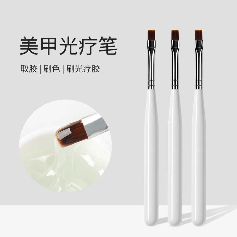 Nail Art Special White Gel Pen Flat Mouth Phototherapy Pen Gel Brush Color Extension Nail Gel Brush Professional Tool Nail Art Special White Gel Pen Flat Mouth Phototherapy Pen Gel Brush Color Extension Nail Gel Brush Professional Tool