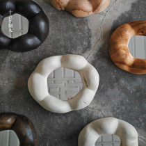 Made of wood at half past ten five-color lotus platform wabi-sabi style solid wood cosmetic mirror desktop vanity mirror exhibition hall wall mirror photo frame