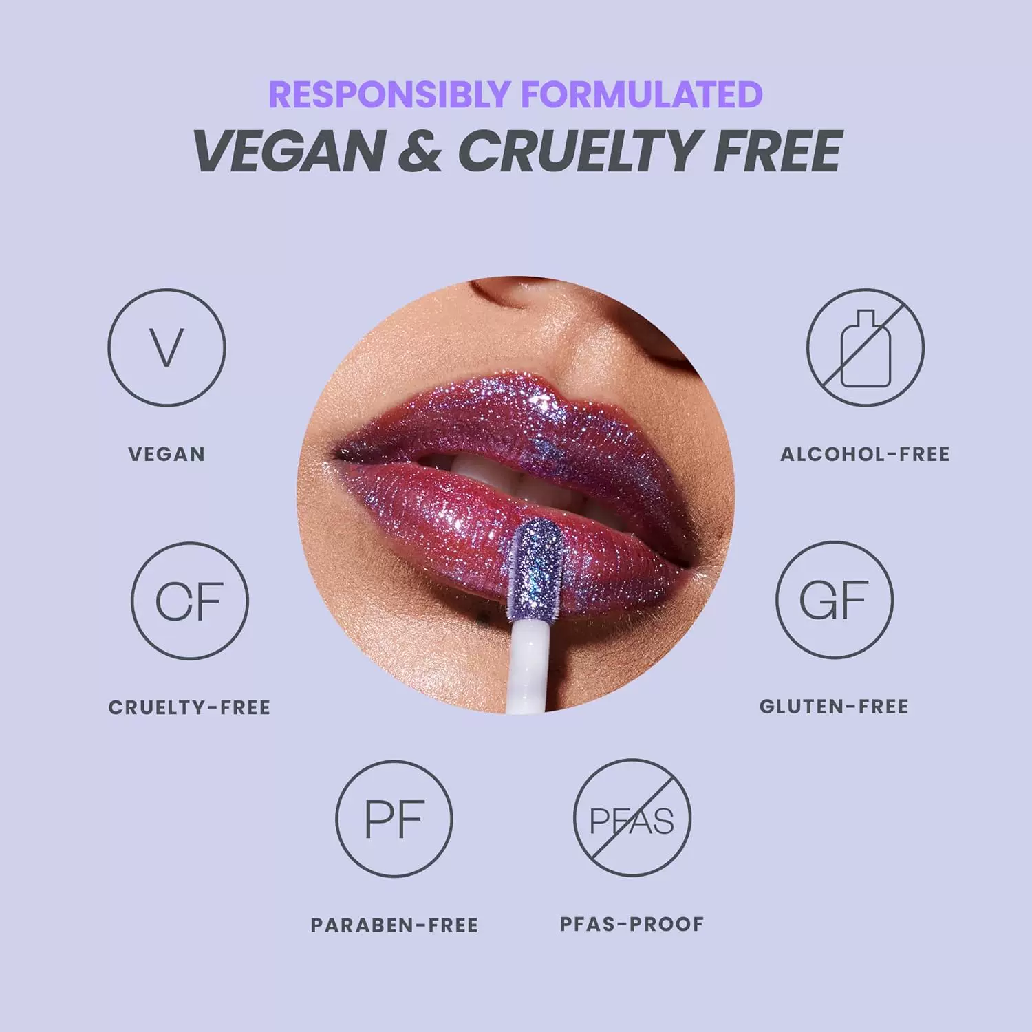 Прямая рассылка из США Wonderskin Miracle Cut Lip Gloss Blue Glitter Lip Moisturizing and High-Shine Lip Gloss