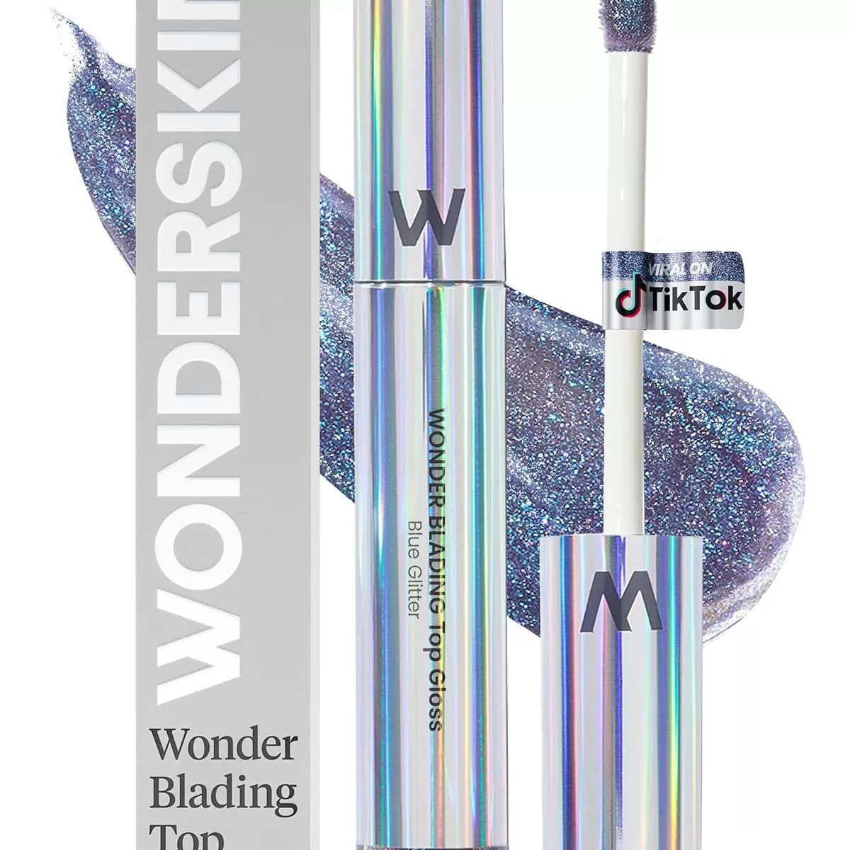 Прямая рассылка из США Wonderskin Miracle Cut Lip Gloss Blue Glitter Lip Moisturizing and High-Shine Lip Gloss