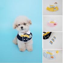 Pet Korean saliva bandana dog cape bib cat scarf name embroidery name tag customization