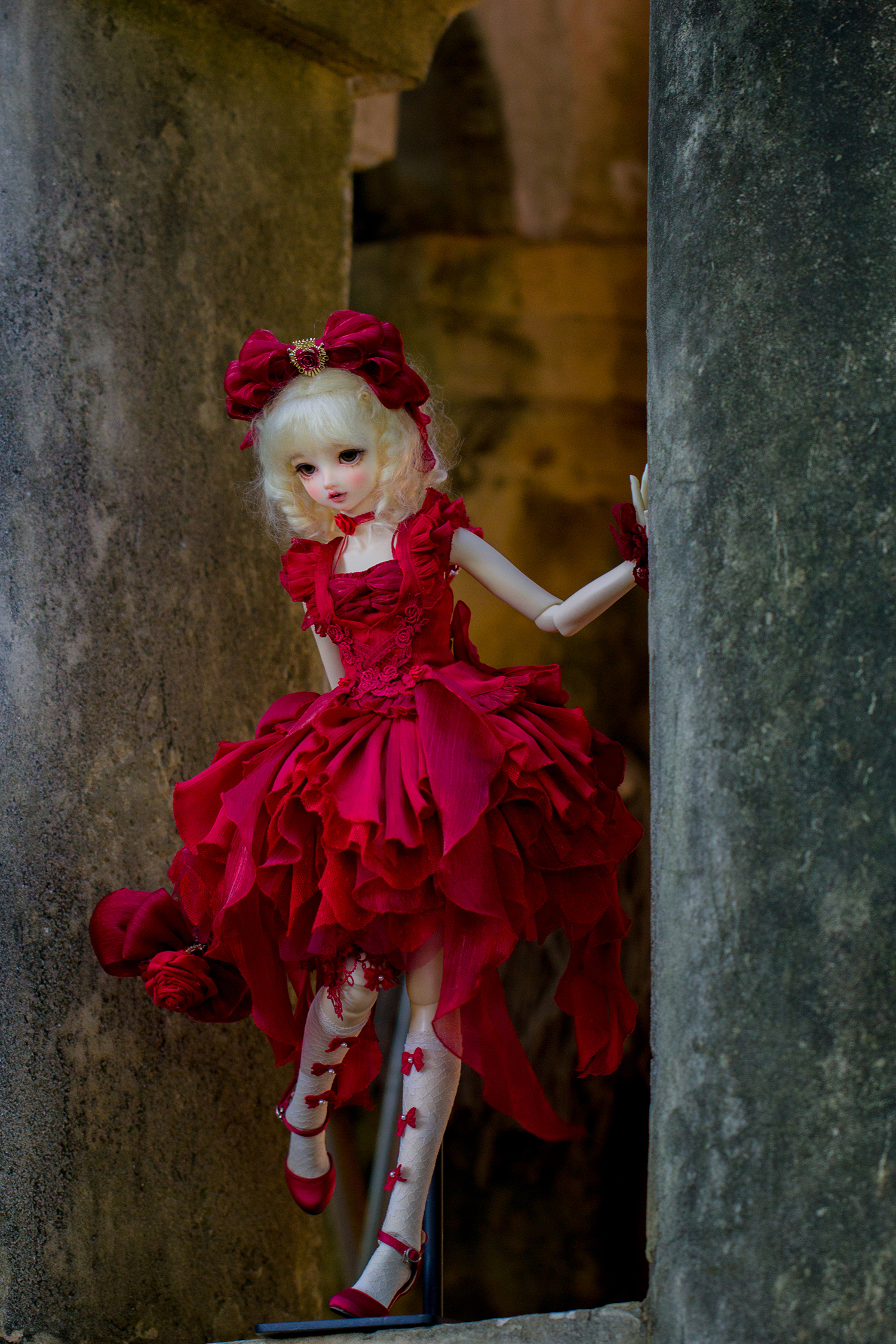 (Reservation) Eden Garden Rose 30% 58 gr 6 Puthora wearing BJD red ocean dress-Taobao