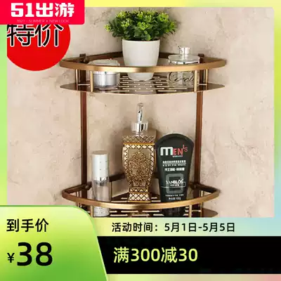 European antique toilet space aluminum double corner bathroom shelf corner frame tripod free of hole wall