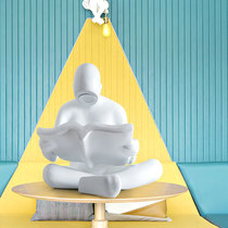 Model room figure sculpture reader ornament European style home living room entrance study abstract fiberglass artwork