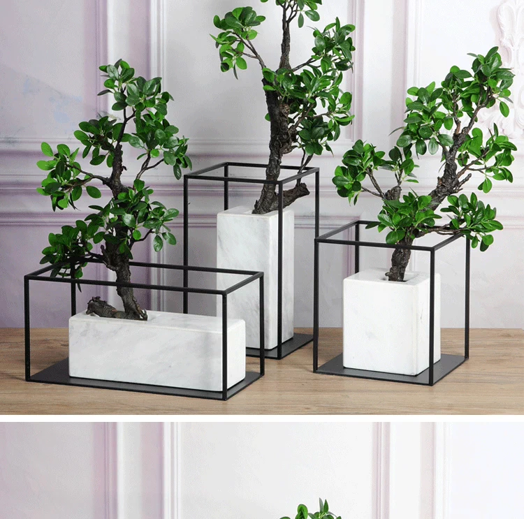Trang trí hiện đại mềm mại mới Trung Quốc trang trí bằng đá cẩm thạch mô hình phòng câu lạc bộ phòng khách nghiên cứu hiên cắm hoa