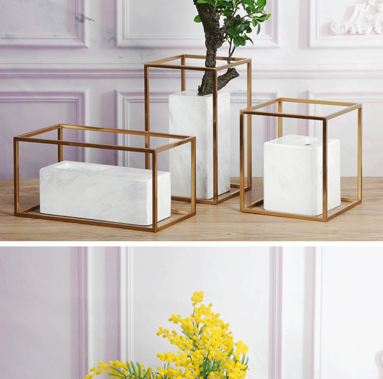 Trang trí hiện đại mềm mại mới Trung Quốc trang trí bằng đá cẩm thạch mô hình phòng câu lạc bộ phòng khách nghiên cứu hiên cắm hoa đồ trang trí phòng khách