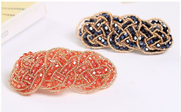 Hàn Quốc bốn hàng phụ kiện tóc kẹp pha lê Phiên bản Hàn Quốc của mùa xuân clip từ clip đầu clip trang sức rhinestone tinh tế hạt bán buôn kẹp nơ bản to