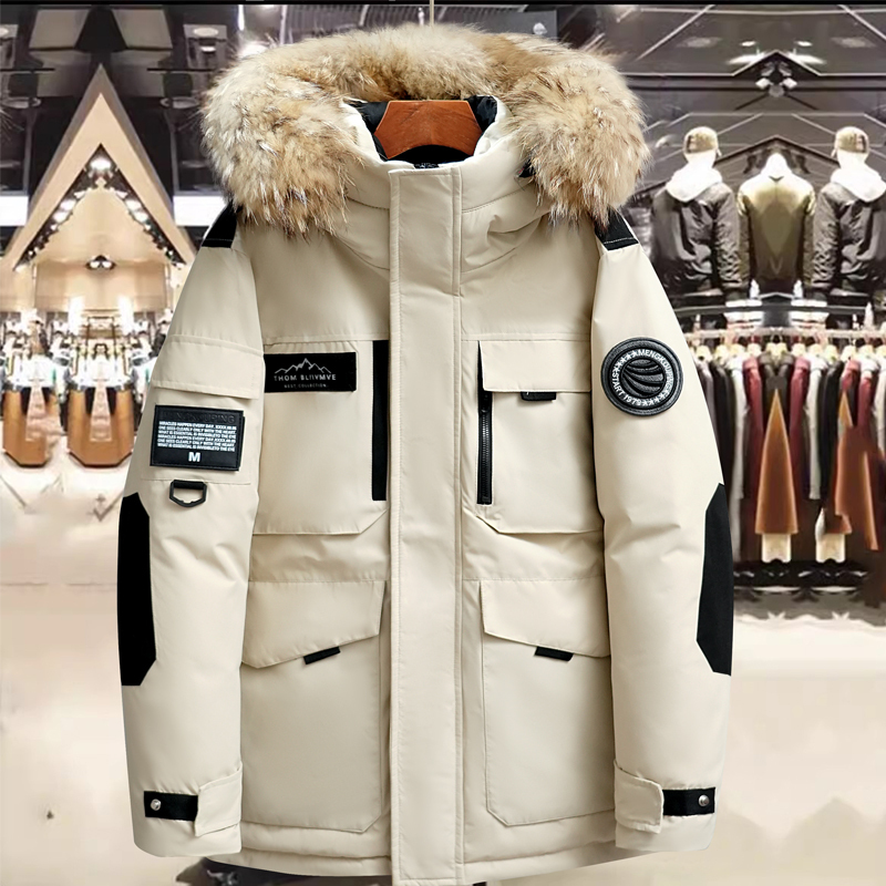 Off-Season down Jacket for Men, 2025 Winter New Korean Style Loose-Fitting Couple Workwear Mid-Length Thickened Men's Coat Trendy Off-Season down Jacket for Men, 2025 Winter New Korean Style Loose-Fitting Couple Workwear Mid-Length Thickened Men's Coat Trendy